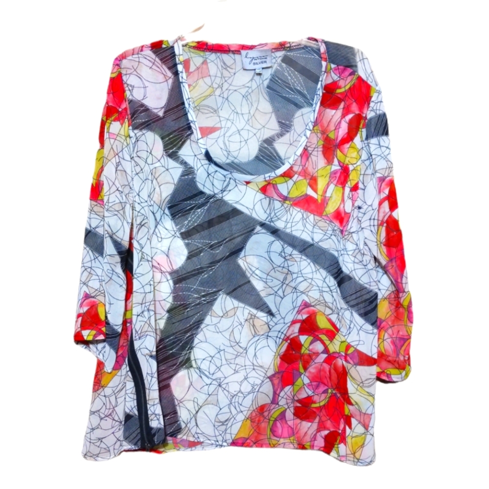 Lynn Ritchie Vintage silver sheer blouse
